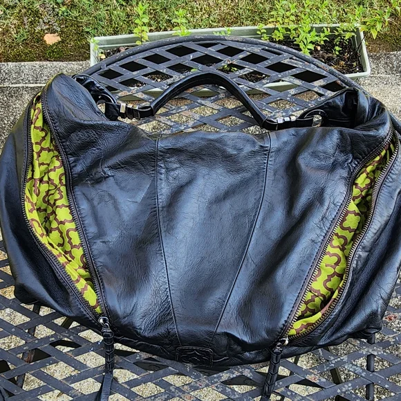 OrYany Leather Y2K Hobo Shoulder Slouchy Satchel Zip Pocket Bag Purse in Black - Picture 8 of 17